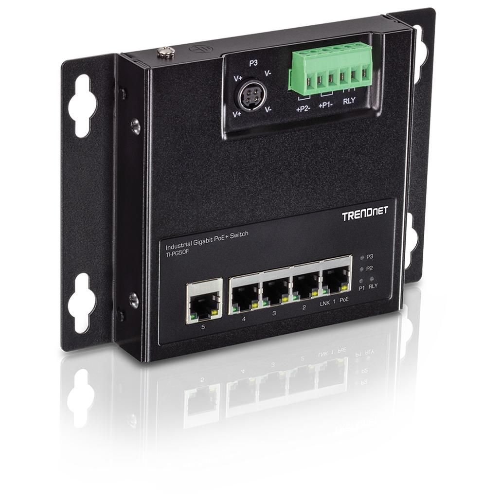 Trendnet TI-PG50F Gigabit PoE Switch, Non-Managed, Ethernet Port with Power over Ethernet (PoE) - Black
