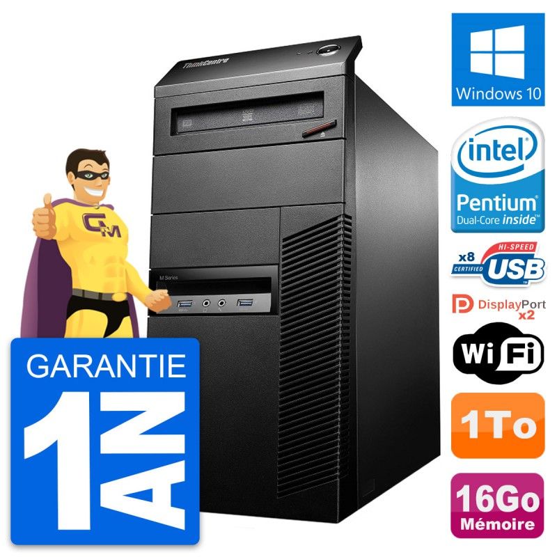 Lenovo ThinkCentre M93p Desktop PC - Intel G3220, 16GB RAM, 1TB HDD, WiFi