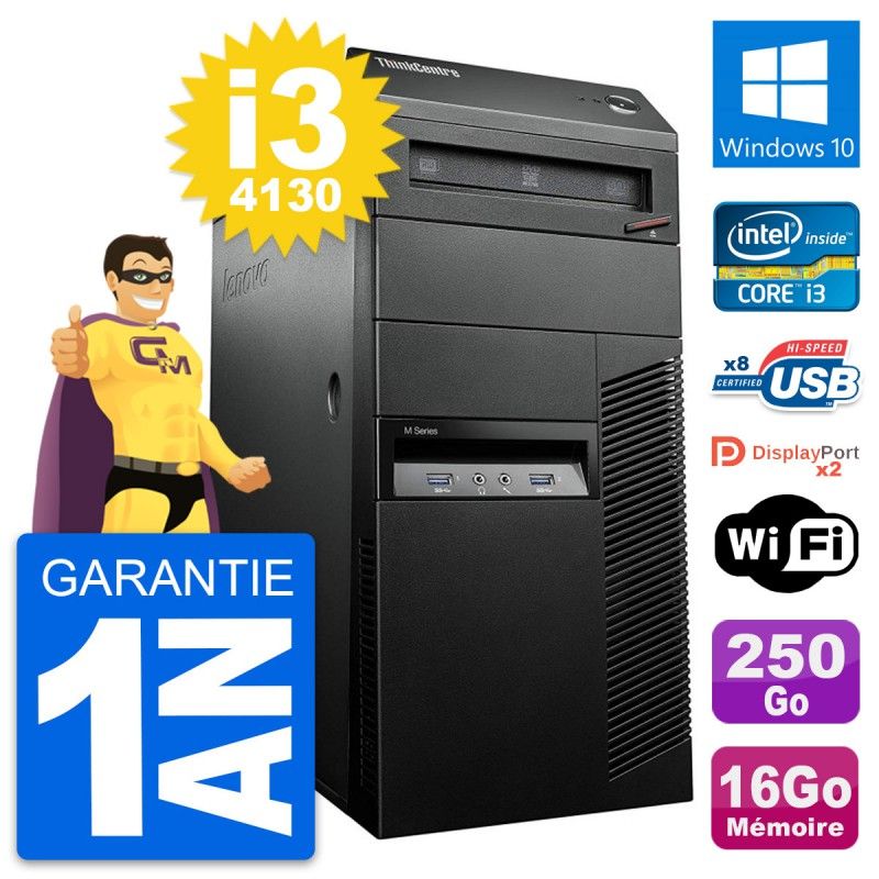 Lenovo ThinkCentre M93p i3-4130 16GB RAM 250GB HDD Windows 10 WiFi Desktop PC