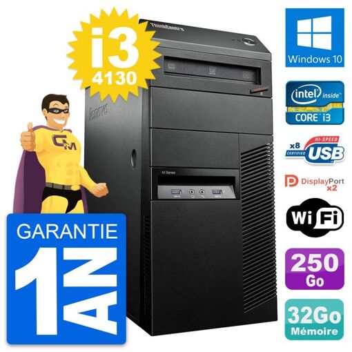 Lenovo ThinkCentre M93p i3-4130 32GB RAM 250GB SSD Windows 10 Wi-Fi Desktop PC