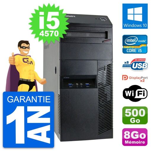 Lenovo M93p Desktop Computer - Intel Core i5, 8GB RAM, 500GB HDD, Windows 10, WiFi