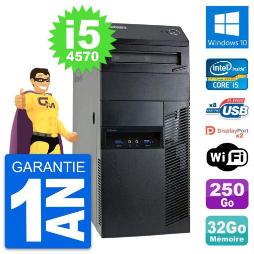 Lenovo ThinkCentre M93p i5-4570 32GB RAM 250GB SSD Windows 10 WiFi Desktop Computer
