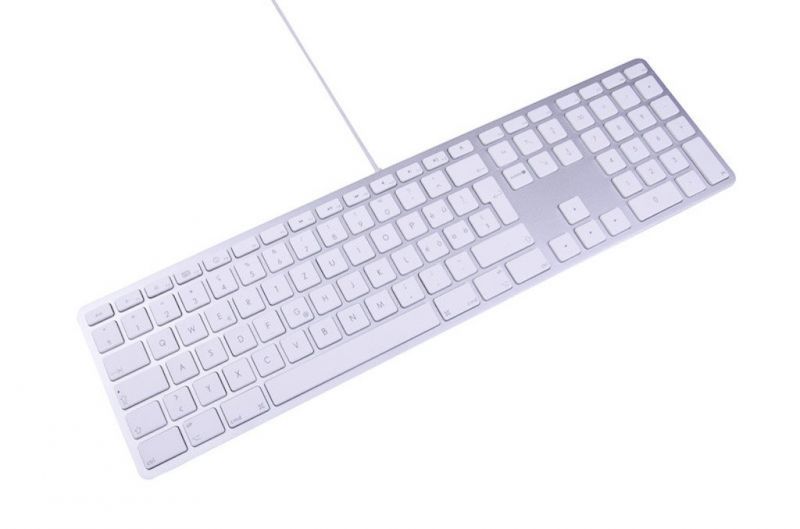 LMP USB Keyboard, 110 Key Wired USB Keyboard with 2x USB and Aluminum Top Case
