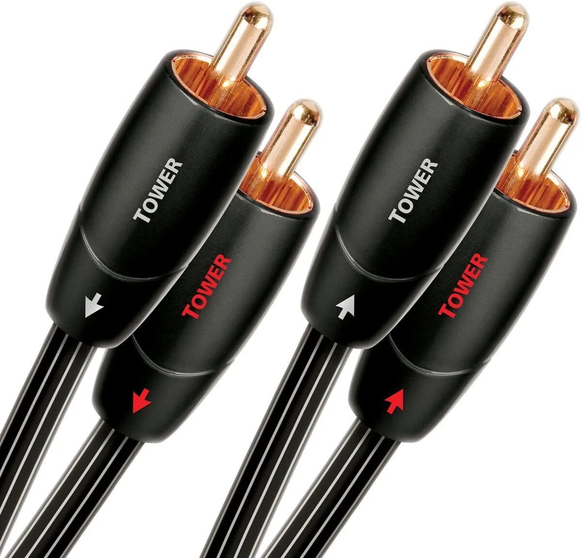 AudioQuest Bridges & Falls Series Tower - Audio Cable - 2 x RCA Male to 2 x RCA Male - 60cm - Shielded - Black/White Striped - Solid