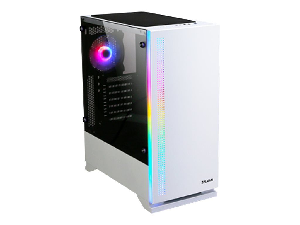 Zalman S5 RGB Mid-Tower ATX Case with Glass Panels - White