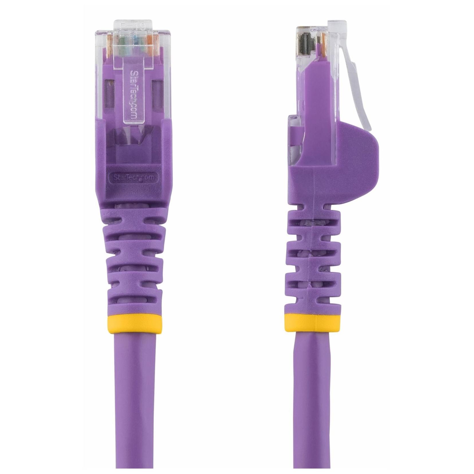 Cable Ethernet de 1,5 m StarTech, con conector RJ45 sin enganches, 10GbE, PoE, morado