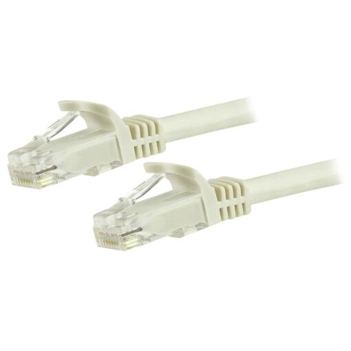 Câble Ethernet StarTech de 2,4 mètres CAT6, RJ45 sans accroche, 10 GbE, PoE, blanc