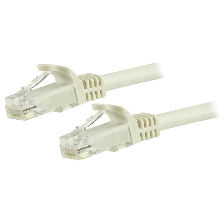 Câble Ethernet StarTech de 2,4 mètres CAT6, RJ45 sans accroche, 10 GbE, PoE, blanc