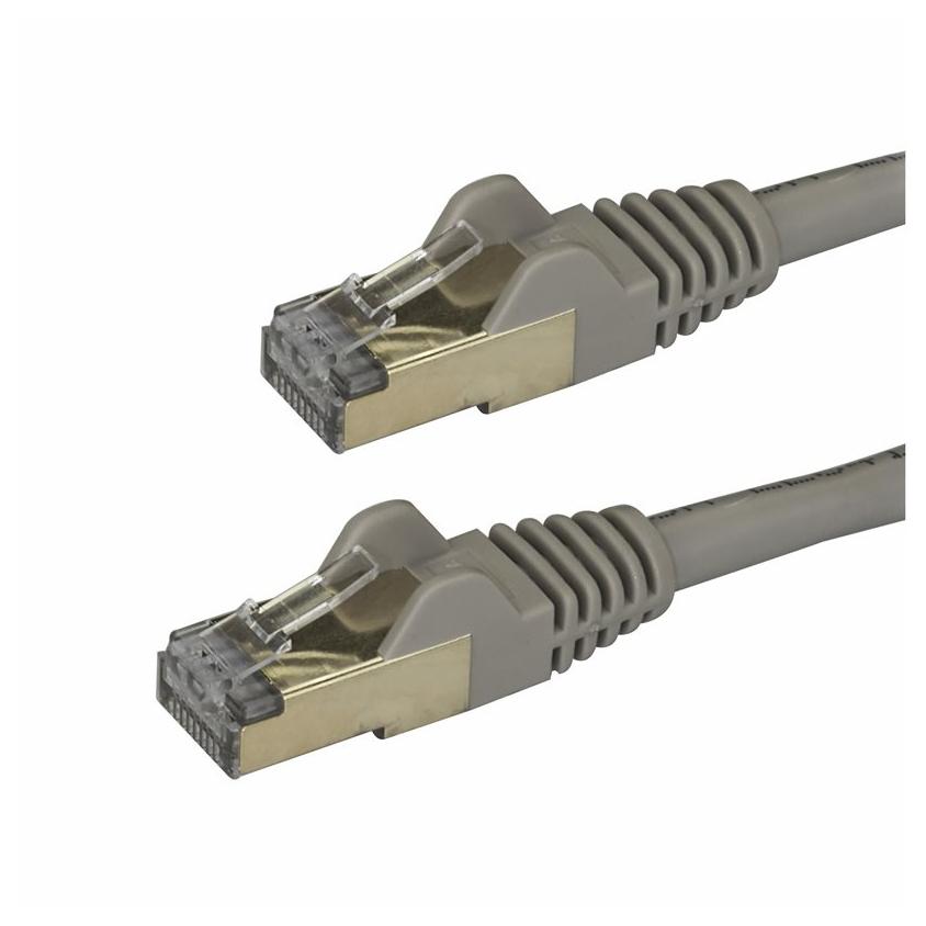 StarTech 7.5m CAT6A Ethernet Cable, 10 Gigabit Shielded Snagless RJ45 PoE Patch Cord, Grey