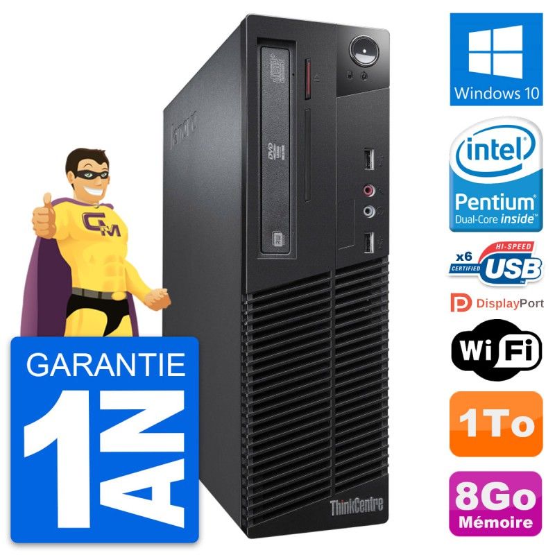 Lenovo ThinkCentre M73 SFF Desktop PC - Intel Core i3-4160, 8GB RAM, 1TB HDD, Windows 10, WiFi