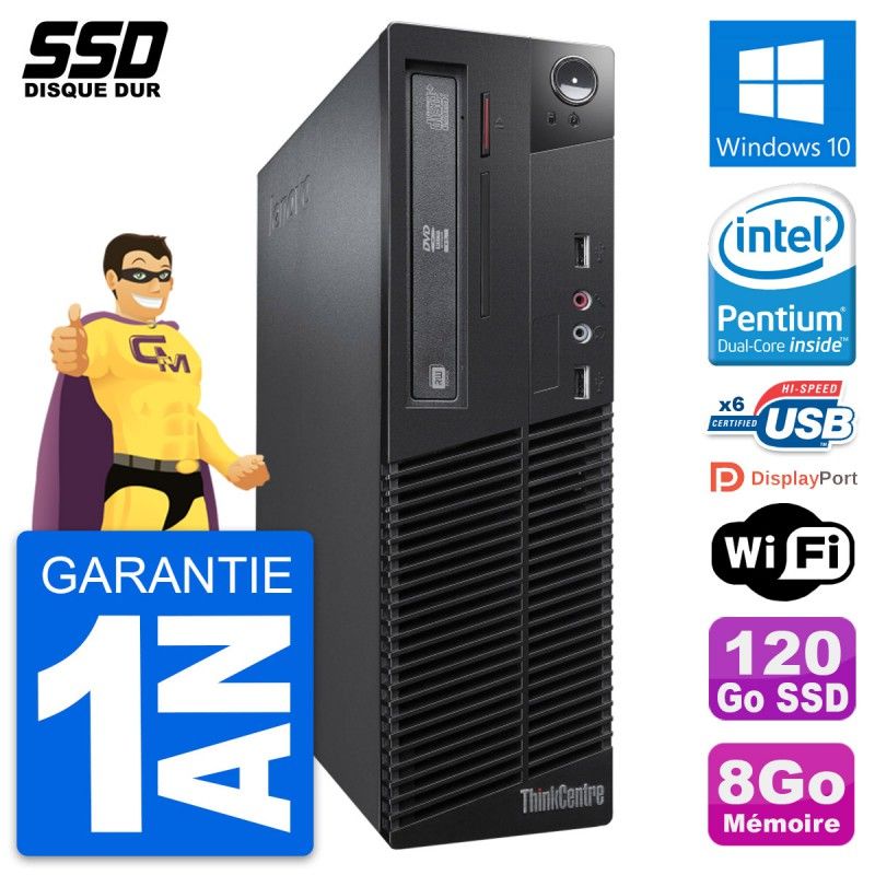 Lenovo ThinkCentre M73 SFF Desktop - Intel Core i3-4170, 8GB RAM, 120GB SSD, Windows 10, WiFi