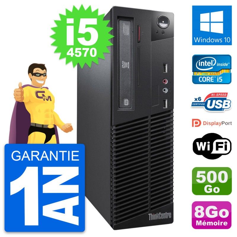 Lenovo ThinkCentre M73 SFF Intel i5-4570 8GB RAM 500GB HDD Windows 10 Wi-Fi