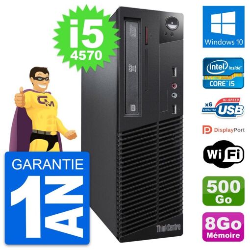 Lenovo ThinkCentre M73 SFF Intel i5-4570 8GB RAM 500GB HDD Windows 10 Wi-Fi