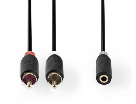 Cable de audio Nedis - 2 x RCA Masculino a 3.5 mm Femenino