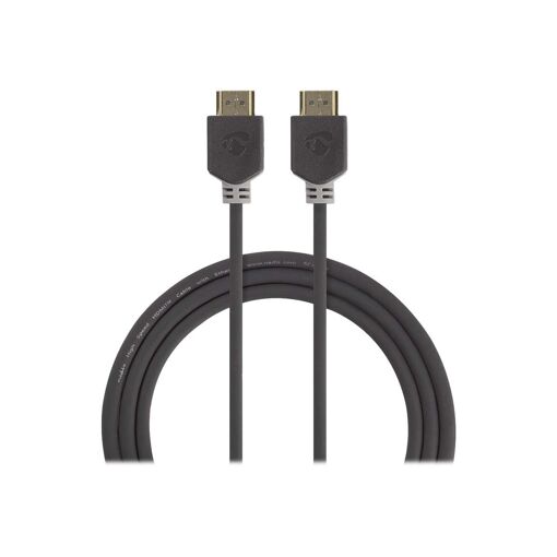 Cable HDMI con Ethernet de Nedis - 5 m, Armado, Gris Carbón, Redondo