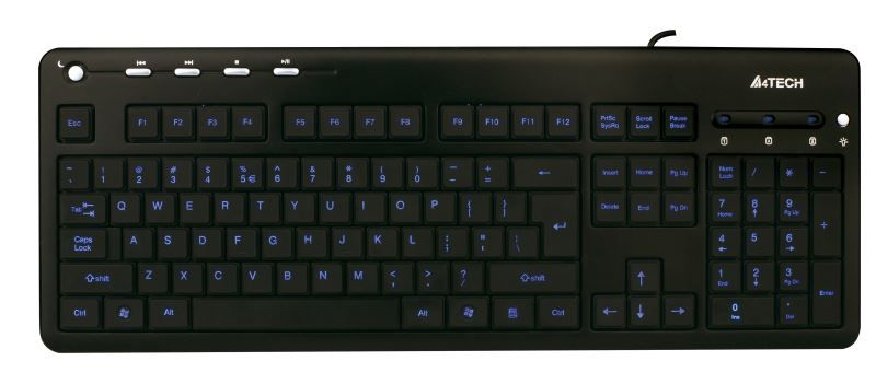 A4 Tech Retro-Illuminated Multimedia Keyboard with Bright Keys