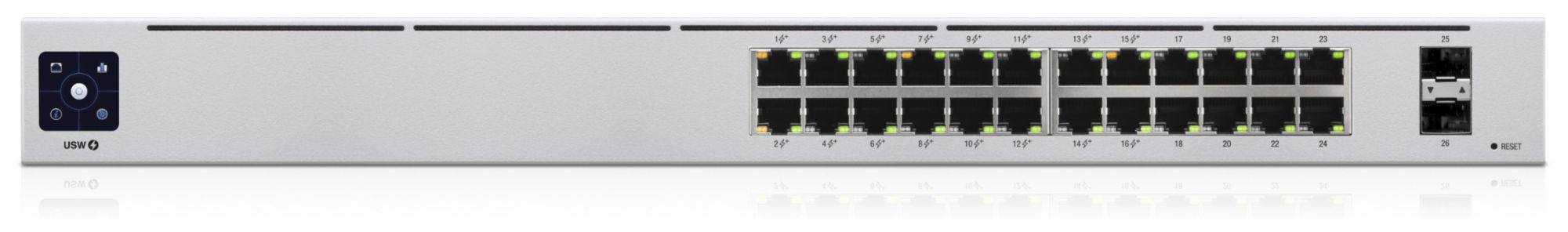 Ubiquiti UniFi 24-Port PoE Managed L2/L3 Gigabit Ethernet Switch (10/100/1000) with Ethernet Connection, Supporting PoE via Port (PoE) 1U Silver