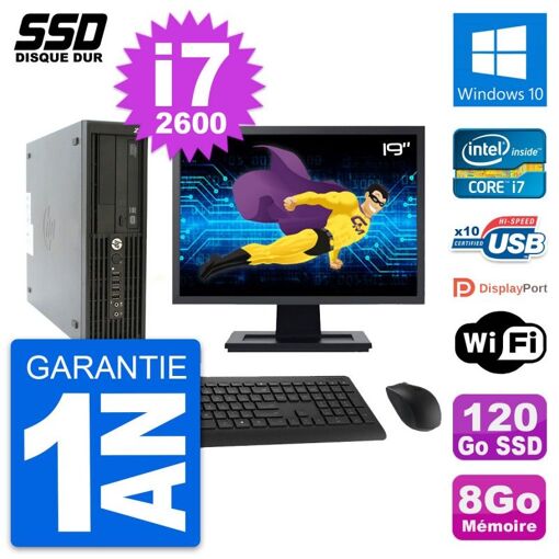 HP Z210 SFF Desktop Computer | 19" Screen | Intel Core i7-2600 | 8GB RAM | 120GB SSD | Windows 10