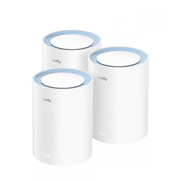 Cudy M1200 3-Pack Wi-Fi Mesh System Bi-Band (2.4GHz/5GHz) Wi-Fi 5 (802.11ac) White