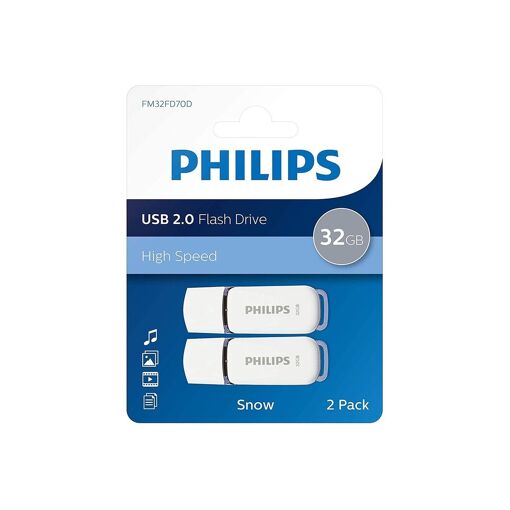 Philips 32GB USB 2.0 Snow Edition Grey 2-Pack