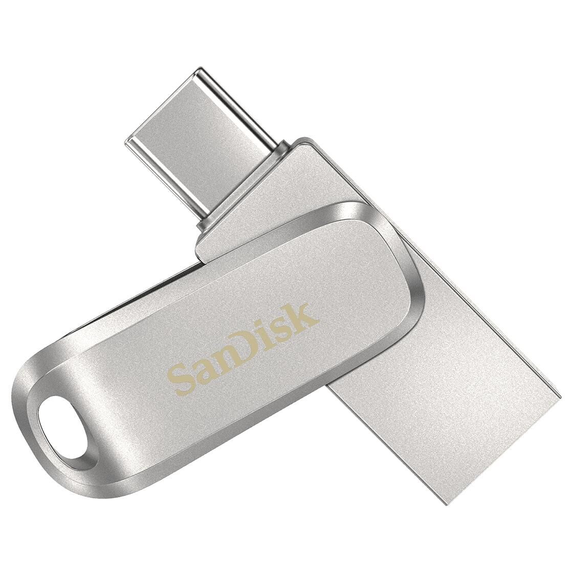 SanDisk Ultra Dual Drive Luxe 1TB USB Flash Drive - USB Type-A/Type-C 3.2 Gen 1 (3.1 Gen 1) Stainless Steel
