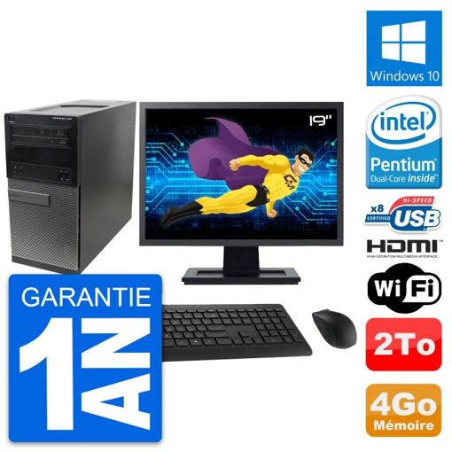 Dell Optiplex 390 MT Desktop PC - 19" Screen, Intel Pentium G630, 4GB RAM, 2TB Hard Drive, HDMI