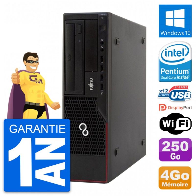 Fujitsu Esprimo E910 DT Desktop PC - Intel Pentium G630, 4GB RAM, 250GB Hard Drive, Windows 10, WiFi
