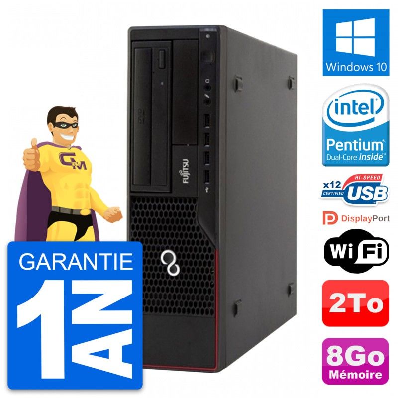 Fujitsu Esprimo E910 DT Desktop PC - Intel G630, 8GB RAM, 2TB HDD, Windows 10, WiFi
