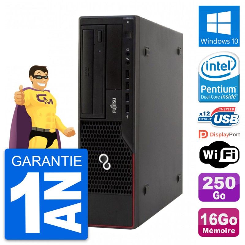 Fujitsu Esprimo E910 DT PC - Intel G630, 16GB RAM, 250GB HDD, Windows 10, WiFi