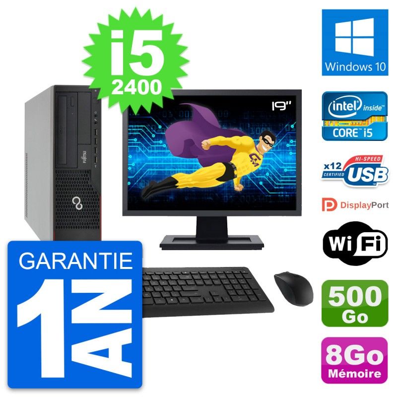 Fujitsu E910 DT 19-Inch PC - Intel i5, 8GB RAM, 500GB HDD, Windows 10, Wifi