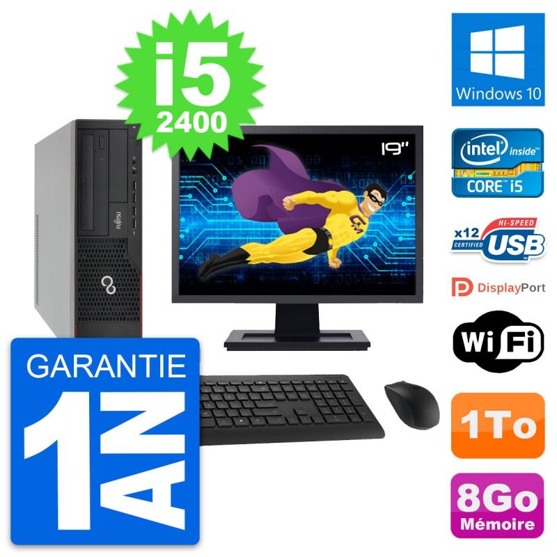 Fujitsu E910 DT 19-Inch Computer - Intel i5, 8GB RAM, 1TB HDD, Windows 10, WiFi
