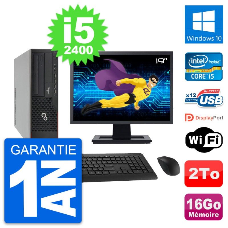 Fujitsu E910 DT 19-inch PC - Intel i5, 16GB RAM, 2TB HDD, Windows 10