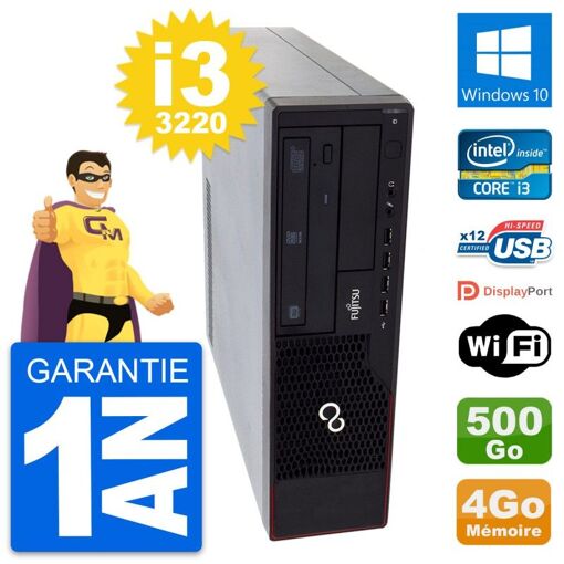 Fujitsu Esprimo E910 DT Desktop PC - Intel i3-3220, 4GB RAM, 500GB HDD, Windows 10, WiFi