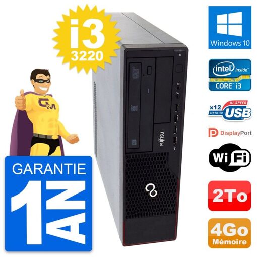 Fujitsu Esprimo E910 DT Desktop PC - Intel i3-3220, 4GB RAM, 2TB HDD, Windows 10, WiFi
