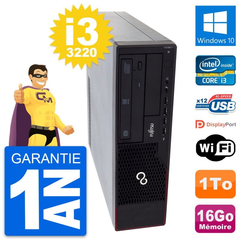 Fujitsu Esprimo E910 DT Desktop PC - Intel i3-3220, 16GB RAM, 1TB HDD, Windows 10, WiFi