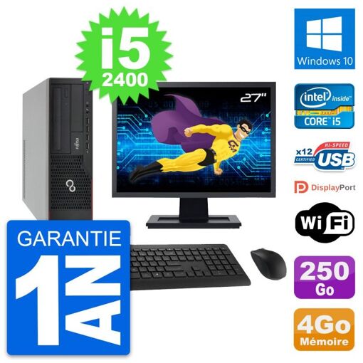 Fujitsu E910 DT 27-inch PC - Intel i5, 4GB RAM, 250GB HDD, Windows 10, WiFi