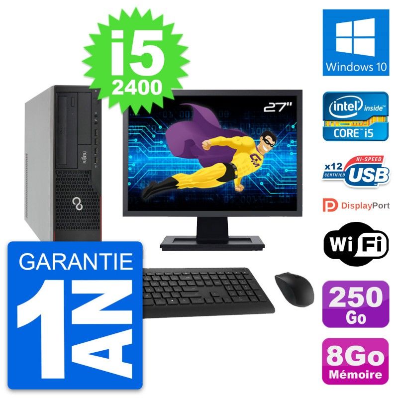 Fujitsu E910 DT 27-Inch PC - Intel i5, 8GB RAM, 250GB HDD, Windows 10, WiFi