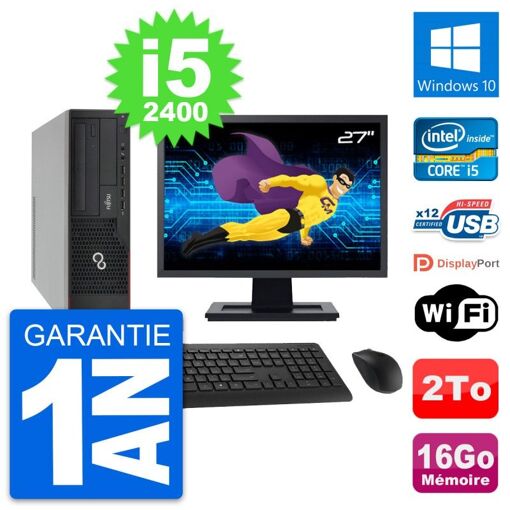 Fujitsu E910 DT 27-Inch PC - Intel i5, 16GB RAM, 2TB HDD, Windows 10, WiFi
