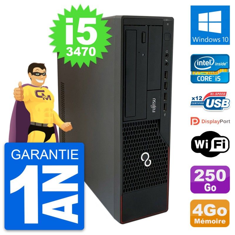 Fujitsu Esprimo E910 DT PC - Intel i5-3470, 4GB RAM, 250GB HDD, Windows 10, WiFi