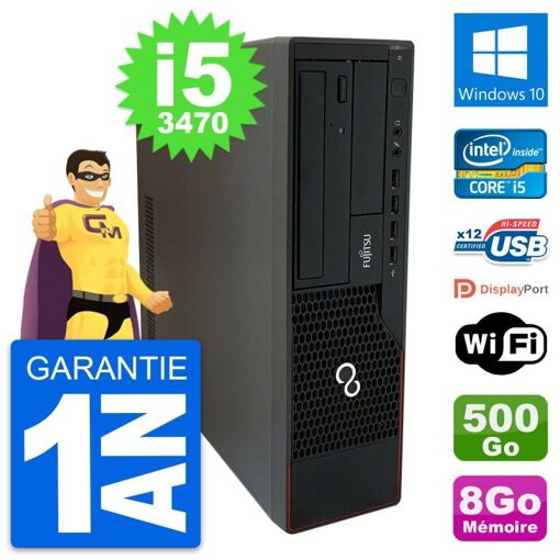 Fujitsu Esprimo E910 DT Desktop PC - Intel i5-3470, 8GB RAM, 500GB HDD, Windows 10, WiFi