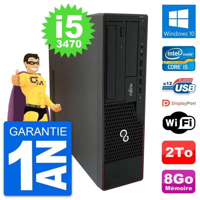 Fujitsu Esprimo E910 DT Desktop PC - Intel i5-3470, 8GB RAM, 2TB HDD, Windows 10, WiFi