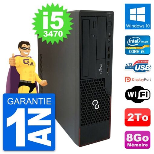 Fujitsu Esprimo E910 DT Desktop PC - Intel i5-3470, 8GB RAM, 2TB HDD, Windows 10, WiFi