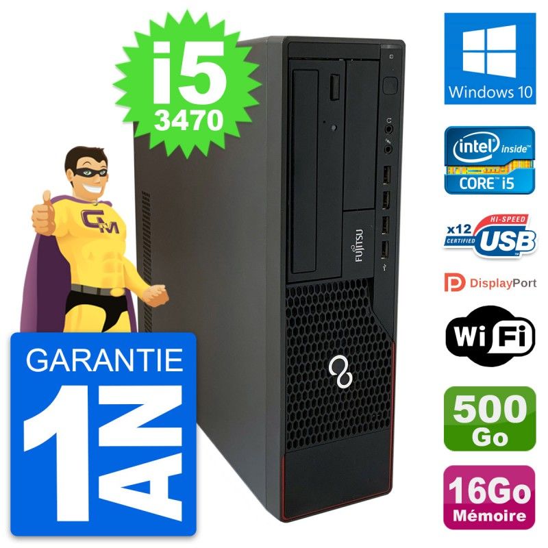 Fujitsu Esprimo E910 DT Desktop PC - Intel i5-3470, 16GB RAM, 500GB HDD, Windows 10, WiFi