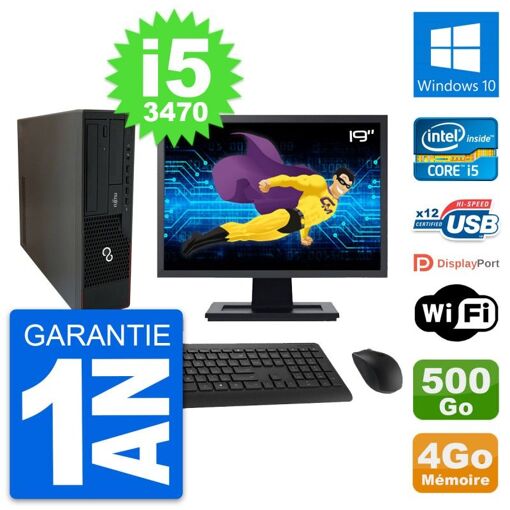 Fujitsu E910 DT 19-Inch PC - Intel i5, 4GB RAM, 500GB HDD, Windows 10, WiFi