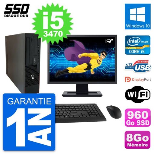 Fujitsu E910 DT 19-Inch Computer - Intel i5, 8GB RAM, 960GB SSD, Windows 10, Wifi