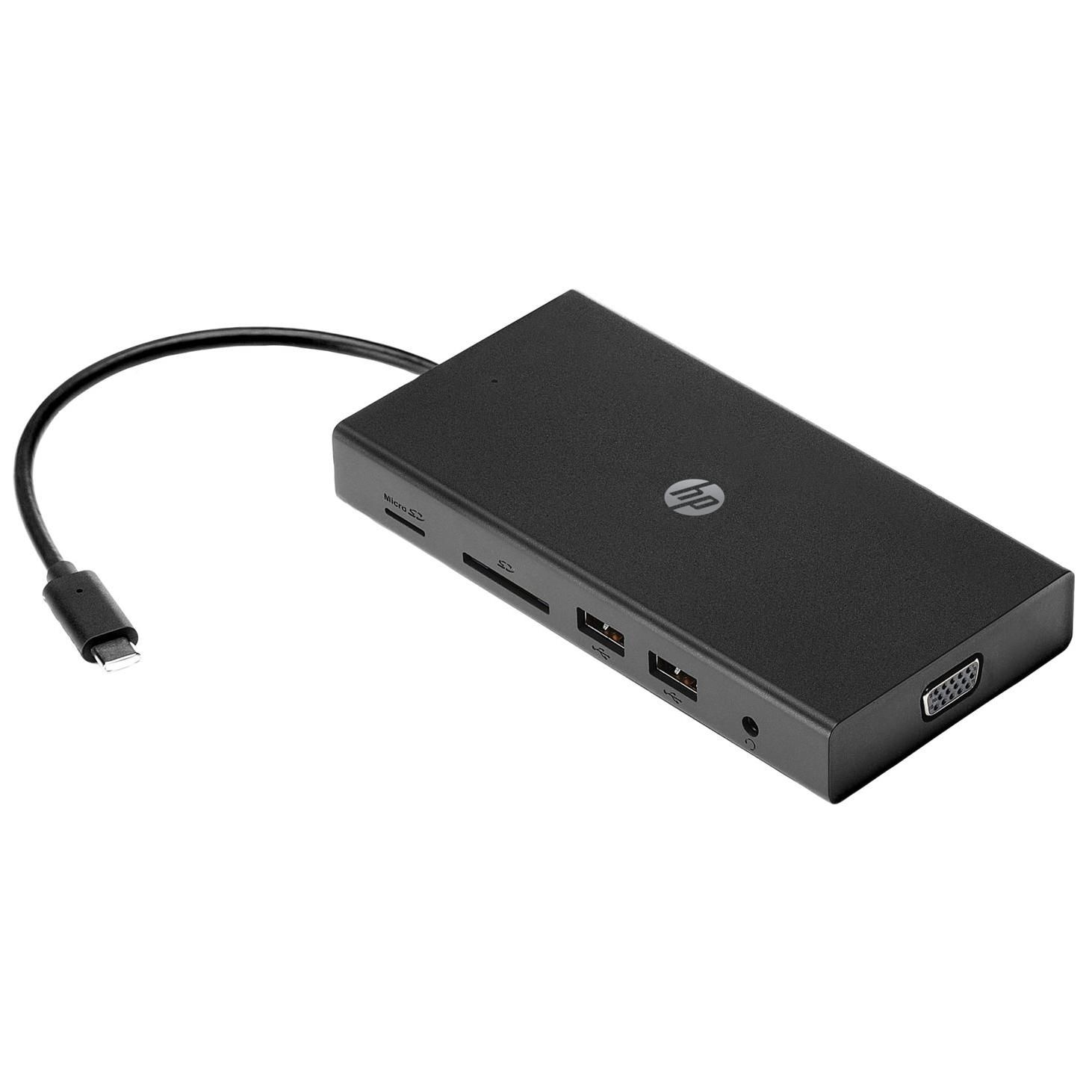 HP Travel Hub - Port Replicator - USB-C - VGA, HDMI for HP OMEN Transcend 16, Victus 16, Laptop 15, Pavilion Plus 14