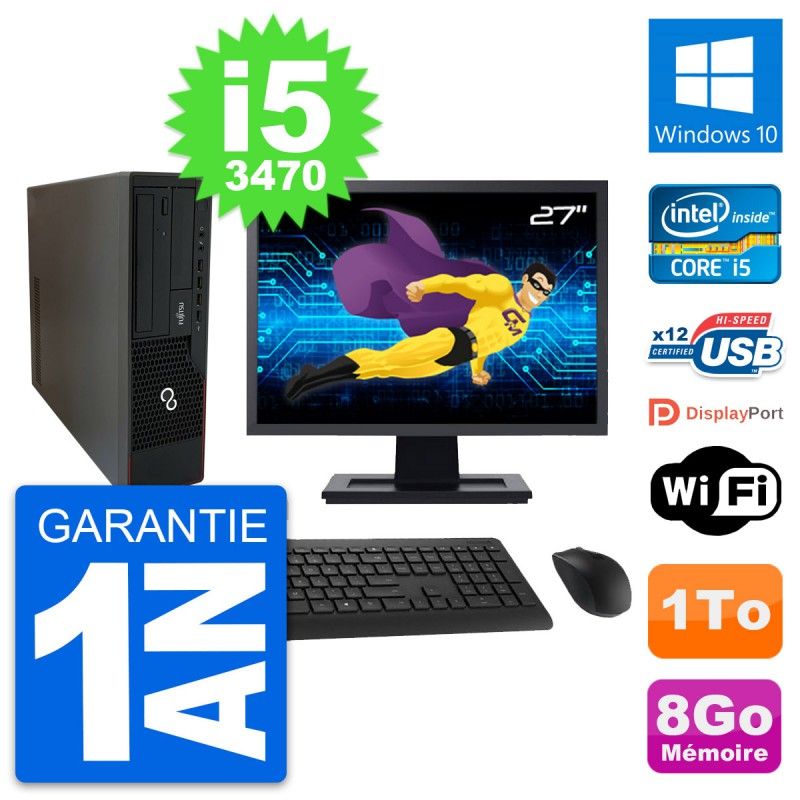 Fujitsu E910 DT 27-Inch PC - Intel i5, 8GB RAM, 1TB HDD, Windows 10, WiFi