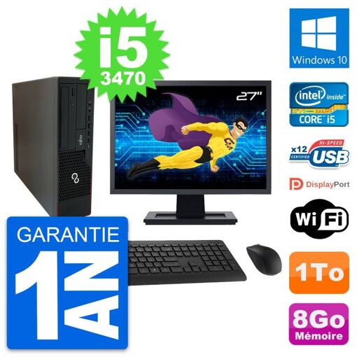 Fujitsu E910 DT 27-Inch PC - Intel i5, 8GB RAM, 1TB HDD, Windows 10, WiFi
