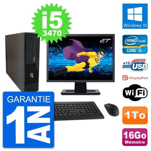Fujitsu E910 DT 27-Inch PC - Intel i5, 16GB RAM, 1TB HDD, Windows 10, WiFi