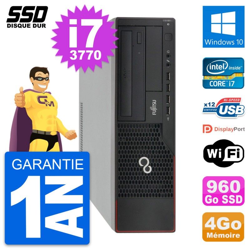 Fujitsu Esprimo E910 DT - Desktop Computer with Intel Core i7, 4GB RAM, 960GB SSD and Windows 10